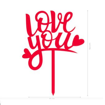 Picture of CAKE TOPPER LOVE YOU 13,5X10CM